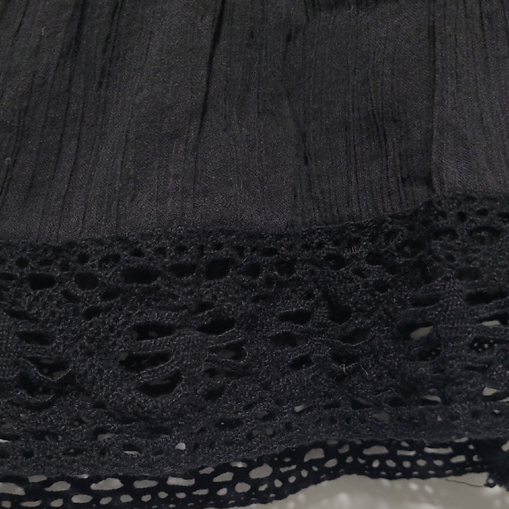 SPENCER JEREMY BLACK LACE TRIM BLACK DRESS 100% COTTON SQUERE NECK LINE A SZ 12 - Picture 5 of 14
